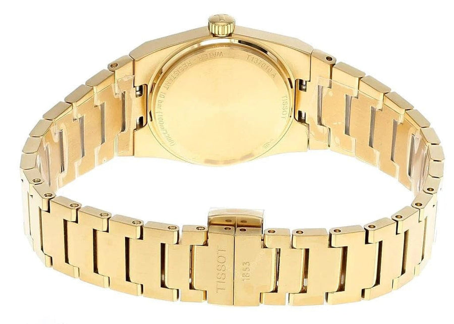 Tissot PRX 25mm Gold DIal Gold Steel Strap Watch for Women - T137.010.33.021.00