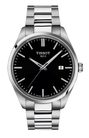 Tissot PR 100 Black Dial Silver Steel Strap Watch for Men - T150.410.11.051.00