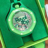 Swatch x AP Royal Pop Green Dial Green Leather Strap Watch for Men - Green Eight