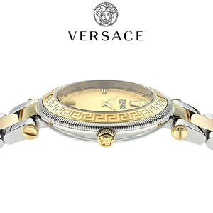 Versace Reve Analog Gold Dial Two Tone Steel Strap Watch for Women - VE8B00324