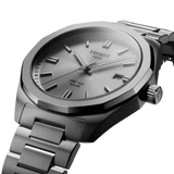 Tissot PRC 100 Solar Quartz Silver Dial Silver Steel Strap Watch for Men - T151.422.11.031.00