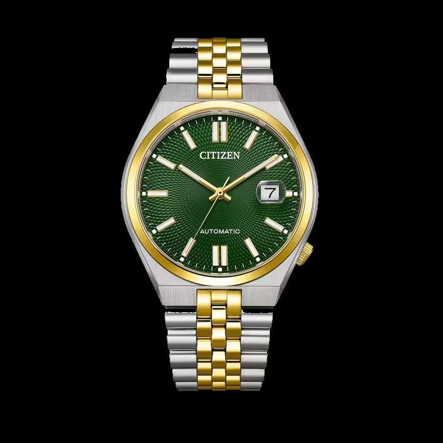 Citizen Tsuyosa 60 Automatic Green Dial Two Tone Steel Strap Watch for Men - NK0024-54X