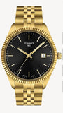 Tissot Ballade Quartz Black Dial Gold Steel Strap Watch for Men - T156.410.33.051.00