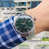 Seiko Presage Cocktail Time Automatic Green Dial Silver Steel Strap Watch for Men - SRPE15J1