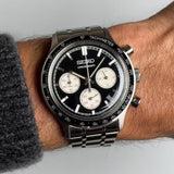 Seiko 5 Sport Black Dial Silver Steel Strap Watch for Men - SSB479P1