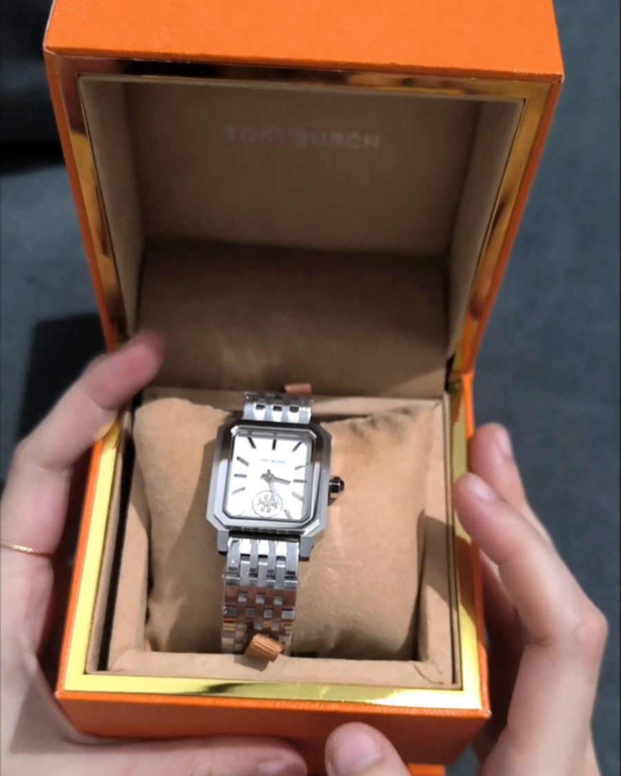 Tory Burch Robinson White Dial Silver Steel Strap Watch for Women - TBW1510