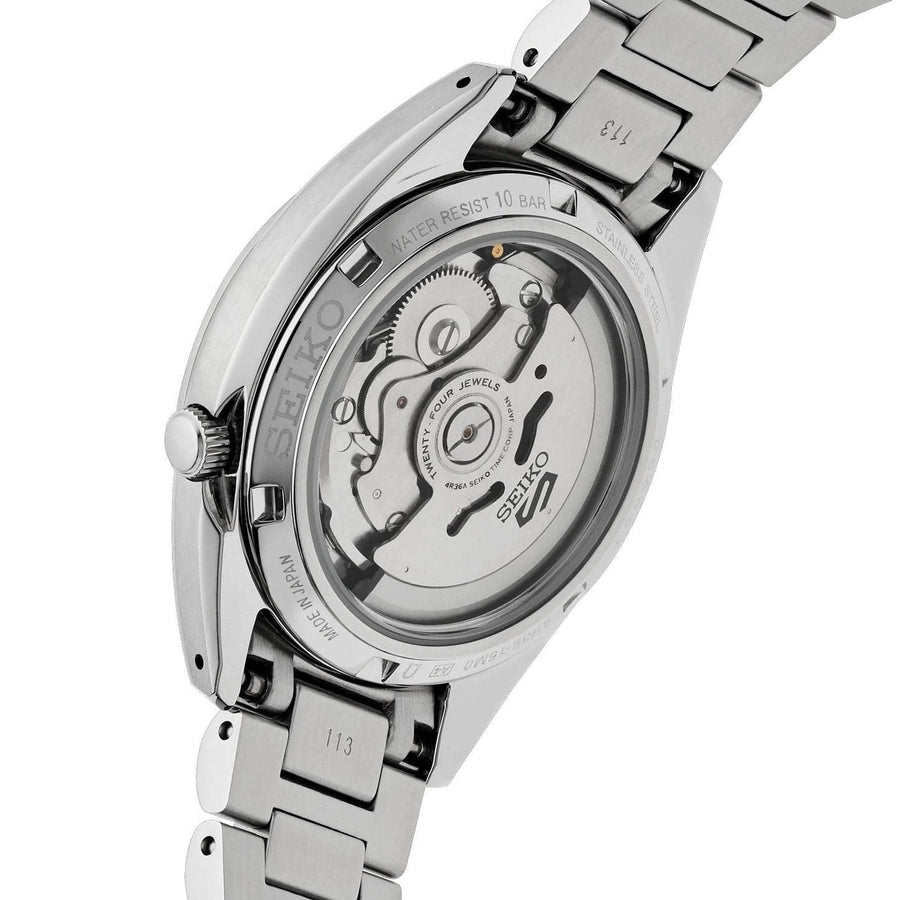 Seiko 5 Sports Automatic Blue Dial Silver Steel Strap Watch for Men - SRPL55K1