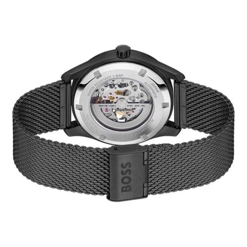 Hugo Boss Principle Skeleton Grey Dial Grey Mesh Strap Watch for Men - 1514255