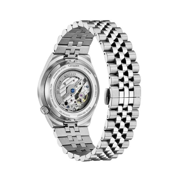 Citizen Tsuyosa 60 Automatic Black Dial Silver Steel Strap Watch for Men - NK0020-55E