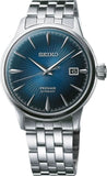 Seiko Presage Cocktail Time Automatic Blue Dial Silver Steel Strap Watch for Men - SRPB41J1