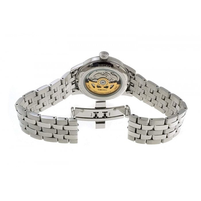 Seiko Presage Cocktail Time Automatic Ice Blue Dial Silver Steel Strap Watch for Men - SRPE19J1