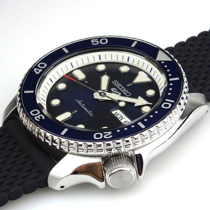 Seiko 5 Sports SKX Automatic Blue Dial Blue Silicone Strap Watch for Men - SRPD71K2