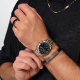 Tissot PR516 Chronograph Black Dial Two Tone Steel Strap Watch for Men - T149.417.22.051.00