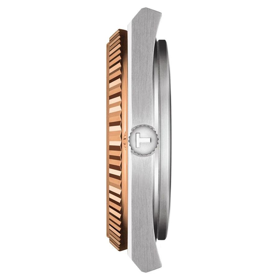 Tissot PRX Powermatic 80 18K Gold Brown Dial Silver Steel Strap Watch for Men - T931.407.41.291.00