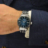Seiko Presage Cocktail Time Automatic Blue Dial Silver Steel Strap Watch for Men - SRPB41J1