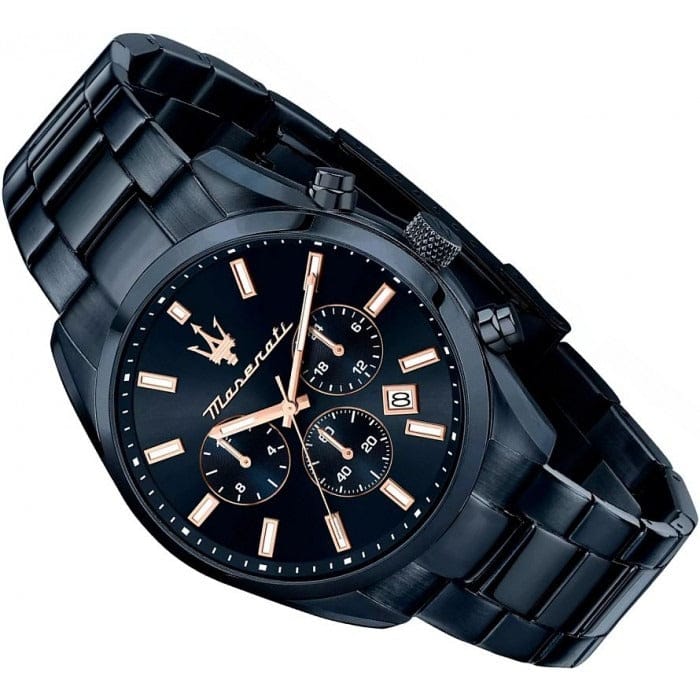 Maserati Attrazione Chronograph Blue Dial Blue Steel Strap Watch for Men - R8873626003