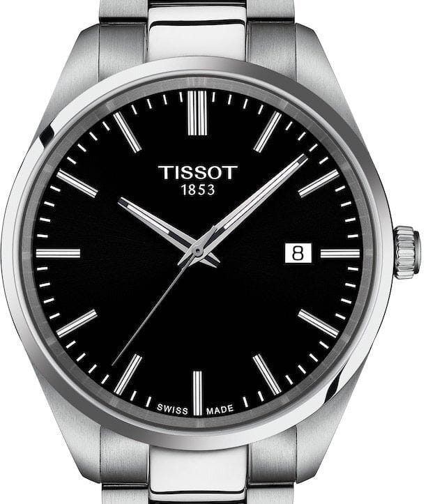 Tissot PR 100 Black Dial Silver Steel Strap Watch for Men - T150.410.11.051.00