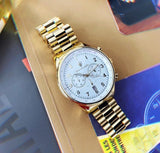 Maserati Tradizione Chronograph White Dial Gold Steel Strap Watch for Men - R8873646003