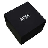 Hugo Boss Skytraveller Chronograph Silver Dial Black Leather Strap Watch for Men - 1514147