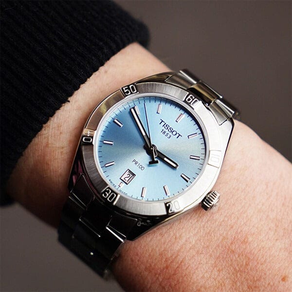 Tissot PR 100 Sport Chic Lady Blue Dial Silver Steel Strap Watch for Women - T101.910.11.351.00
