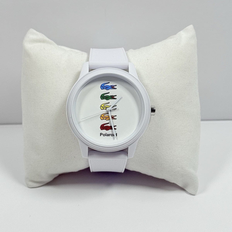 Lacoste Polaroid White Dial White Rubber Strap Watch for Men - 2011130