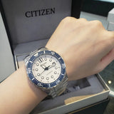 Citizen Mechanical Automatic White Dial Silver Steel Strap Watch for Men - NJ0171-81A