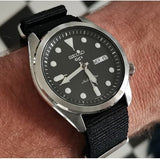 Seiko 5 Sports Automatic Black Dial Black Nylon Strap Watch for Men - SRPE67K1