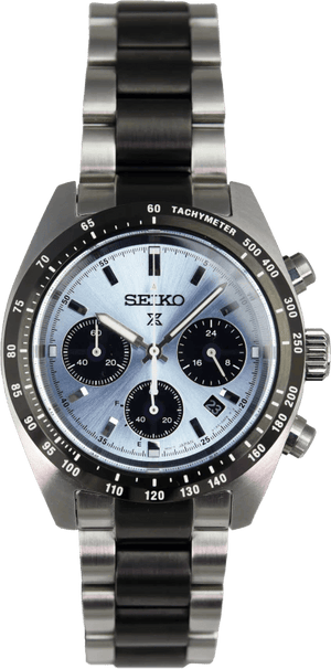 Seiko Prospex Speedtimer Solar Chronograph Limited Edition Blue Dial Two Tone Steel Strap Watch for Men - SSC909