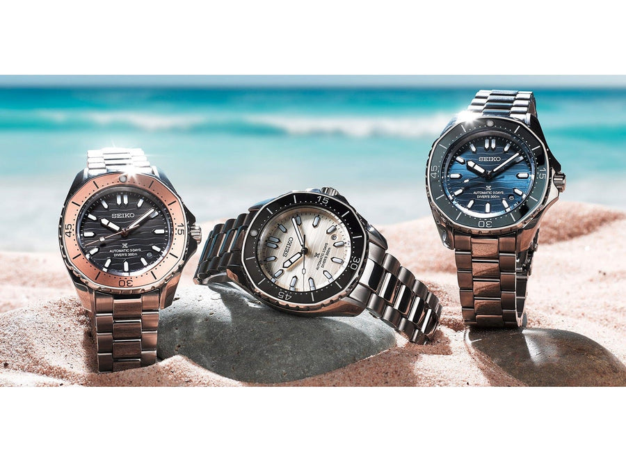 Seiko Prospex Polygonal Sea Diver Automatic Black Dial Silver Steel Strap Watch for Men - SPB485J1