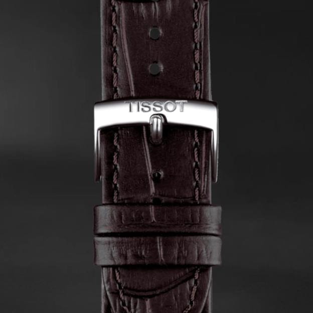 Tissot PR 100 Quartz Silver Dial Black Leather Strap Watch for Men - T150.410.16.031.00
