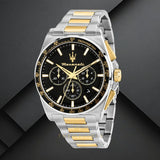 Maserati Velocità Chronograph Black Dial Two Tone Steel Strap Watch for Men - R8873652003