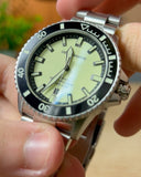 Emporio Armani Sea Explorer Yellow Dial Silver Steel Strap Watch for Men - AR60083