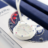 Swatch x AP Royal Pop White Dial White Leather Strap Watch for Men - Huit Blanc