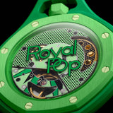 Swatch x AP Royal Pop Green Dial Green Leather Strap Watch for Men - Green Eight