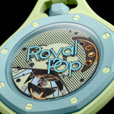 Swatch x AP Royal Pop Lime Green Dial Lime Green Leather Strap Watch for Men - Blaue Acht