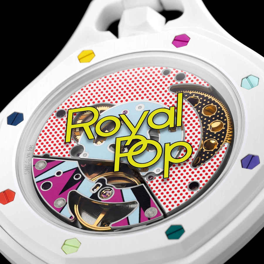 Swatch x AP Royal Pop White Dial Lanyard Watch for Men - Huit Blanc