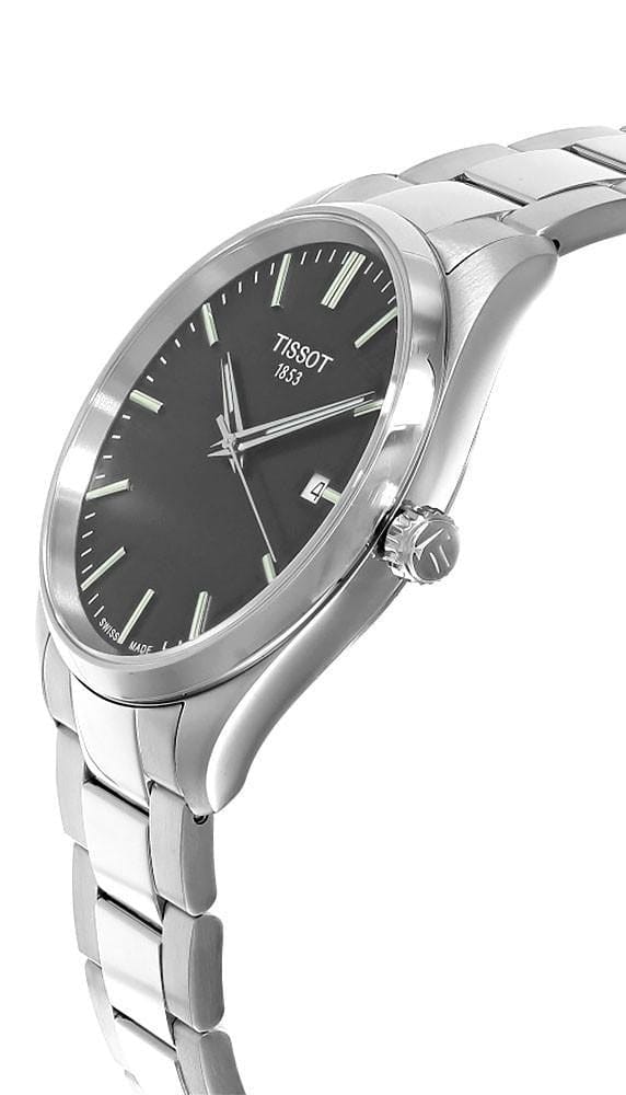 Tissot PR 100 Black Dial Silver Steel Strap Watch for Men - T150.410.11.051.00