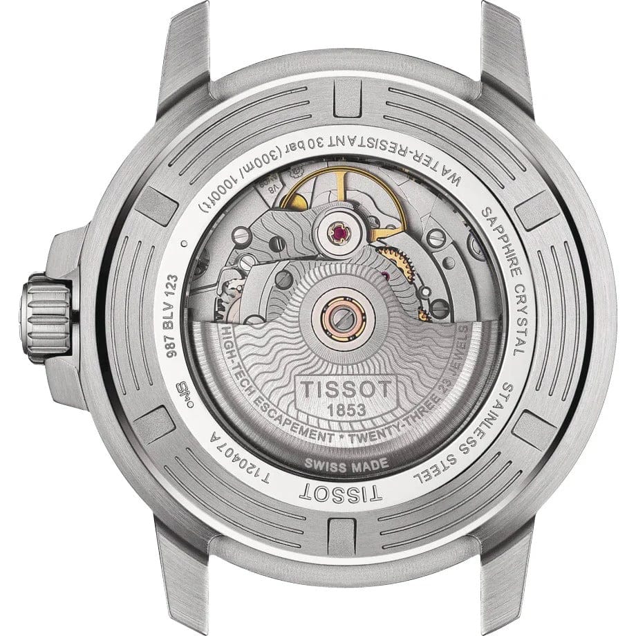 Tissot Seastar 1000 Powermatic 80 Automatic Green Dial Silver Mesh Strap Watch for Men - T120.407.11.091.00
