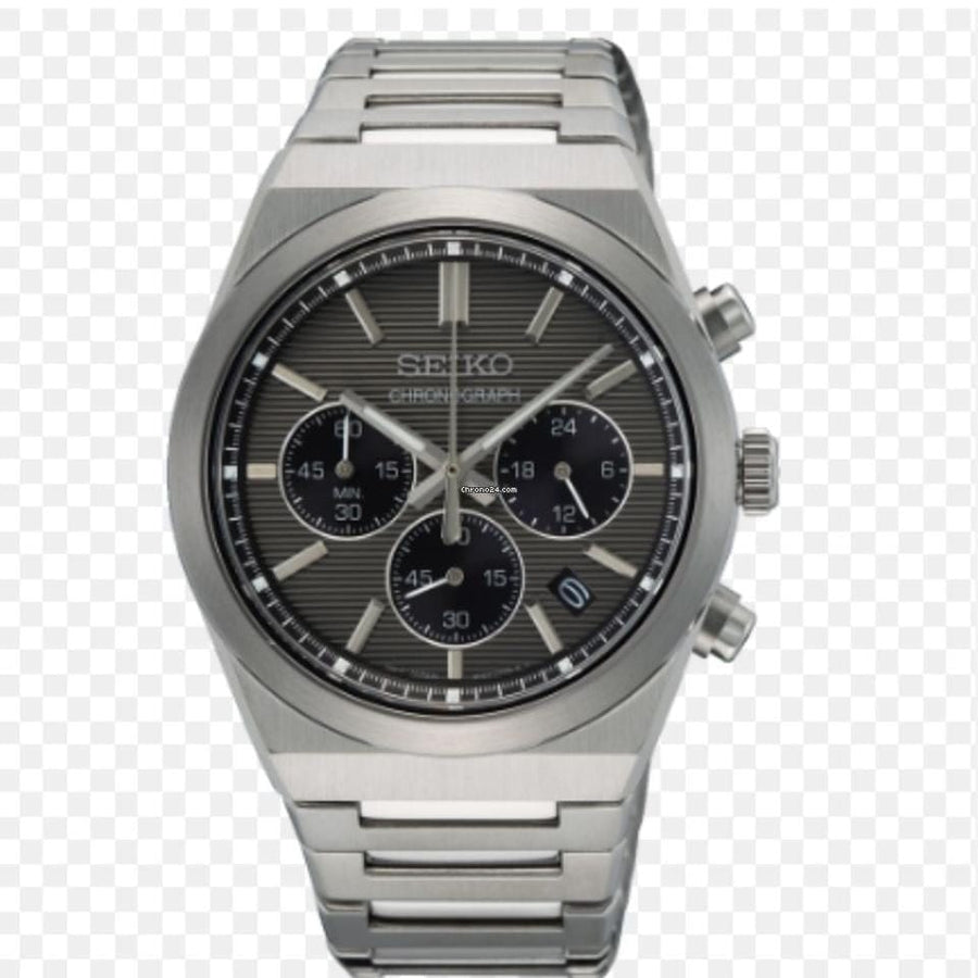 Seiko Conceptual Chronograph Grey Dial Silver Steel Strap Watch for Men - SSB455P1
