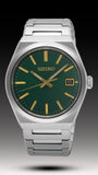 Seiko Conceptual Green Dial Silver Steel Strap Watch for Men - SUR601P1