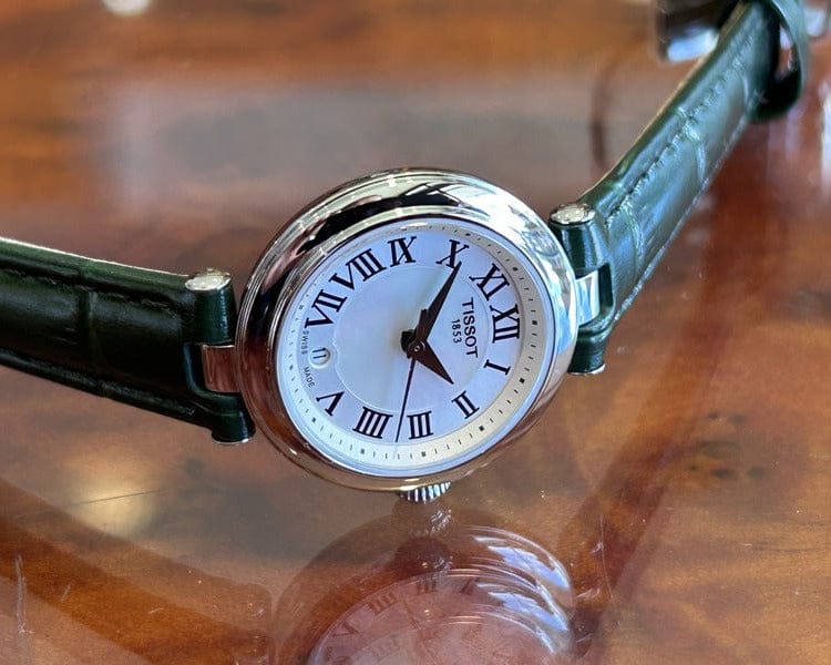 Tissot Bellissima Small Lady Mother of Pearl Dial Green Leather Strap Watch for Women - T126.010.16.113.02