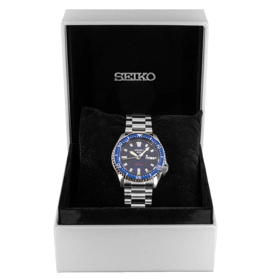 Seiko 5 Sports SKX Automatic Blue Dial Silver Steel Strap Watch for Men - SRPL83K1