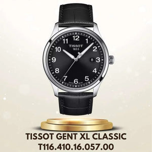 Tissot T-Sport Gent XL Black Dial Black Leather Strap Watch for Men - T116.410.16.057.00