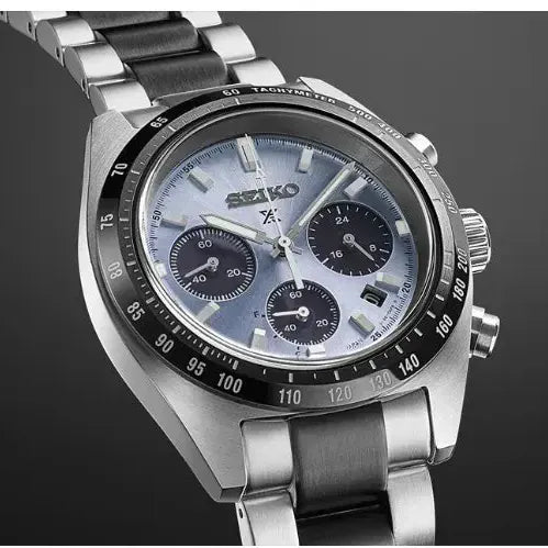 Seiko Prospex Speedtimer Solar Chronograph Limited Edition Blue Dial Two Tone Steel Strap Watch for Men - SSC909