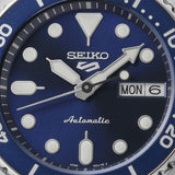 Seiko 5 Sports SKX Street Denim Blue Dial Silver Steel Strap Watch for Men - SRPL77K1