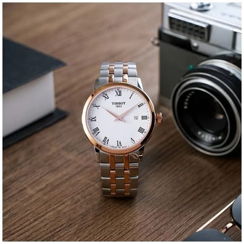 Tissot T Classic Dream Quartz White Dial Two Tone Steel Strap Watch for Men - T129.410.22.013.00