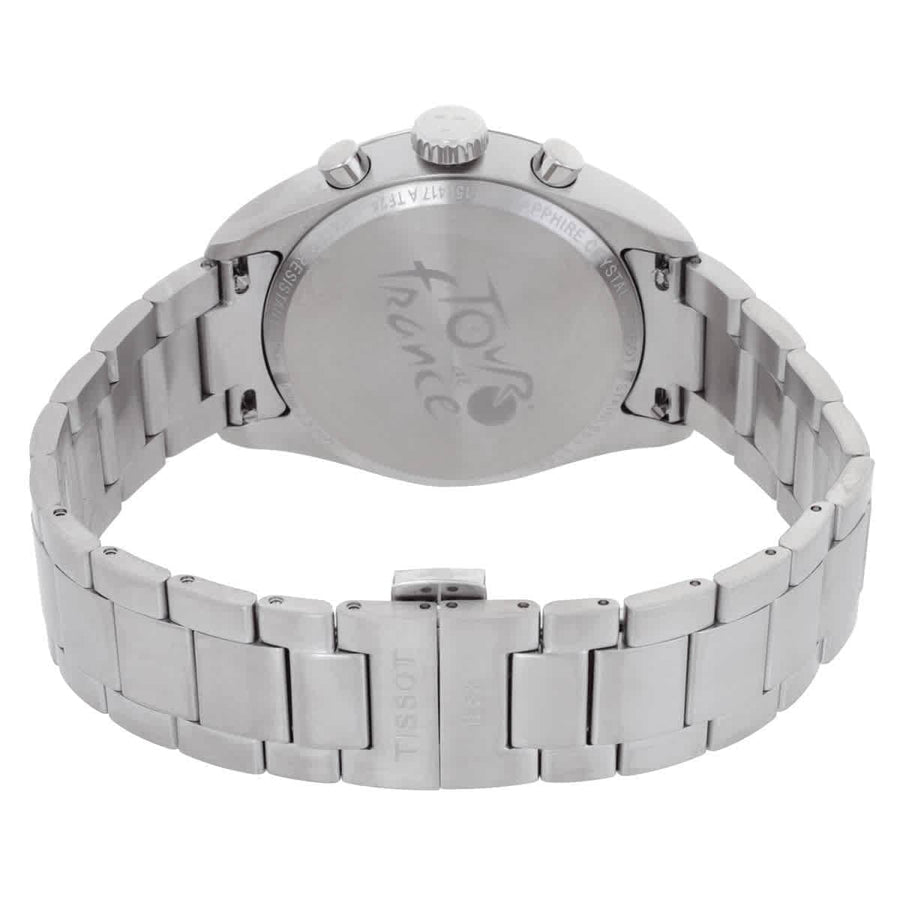 Tissot PR 100 Tour De France Chronograph Black Dial Silver Steel Strap Watch for Men - T150.417.11.051.00