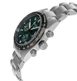 Seiko Prospex Speedtimer Solar Chronograph Green Dial Silver Steel Strap Watch for Men - SSC933