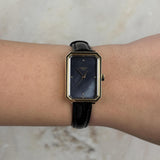 Tissot SRV Black Mother of Pearl Dial Black Leather Strap Watch for Women - T160.110.36.126.00