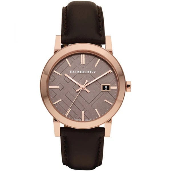 Burberry Classic Quartz Brown Dial Brown Leather Strap Watch for Men - BU9013